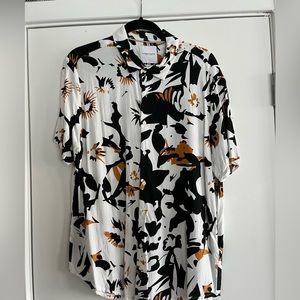 printed camp collar button down